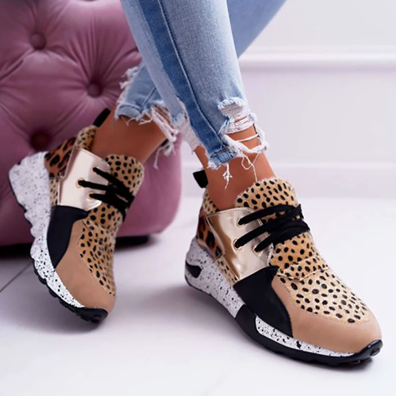 

2020 New Summer Hot Lady Shoes Women Sneakers Leopard Mesh Breath Women Female Shoes Outdoor Flat Platform Zapatos Mujer