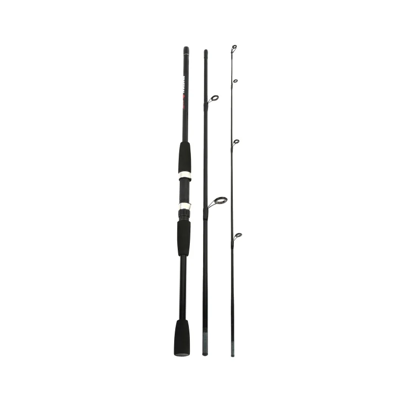 Black Straight rod 1,8 м 2,1 м спиннинговое рыболовное удилище из стекловолокна, мощное ручное рыболовное удилище, съемное 3 секции, литье удилище, спиннинг, рыболовные аксессуары - Цвет: Black Straight rod