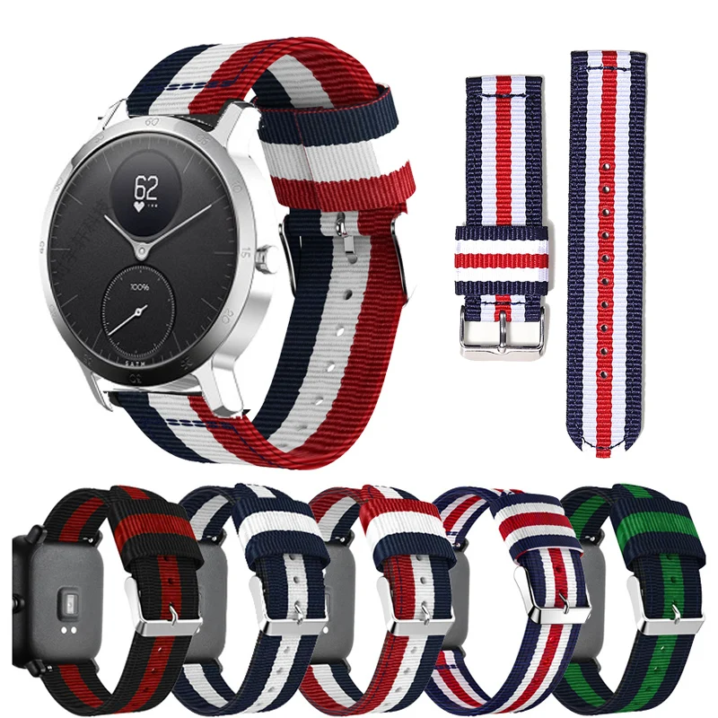 

Sport Watch strap for NOKIA STEEL / HR NOKIA WITHING STEEL / HR 40MM Nylon Canvas Band for nokia Men watch strap