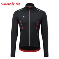 santic winter cycling jackets for men fleece thermal reflective mtb coat bike windproof jersey keep warm breathable windbreaker