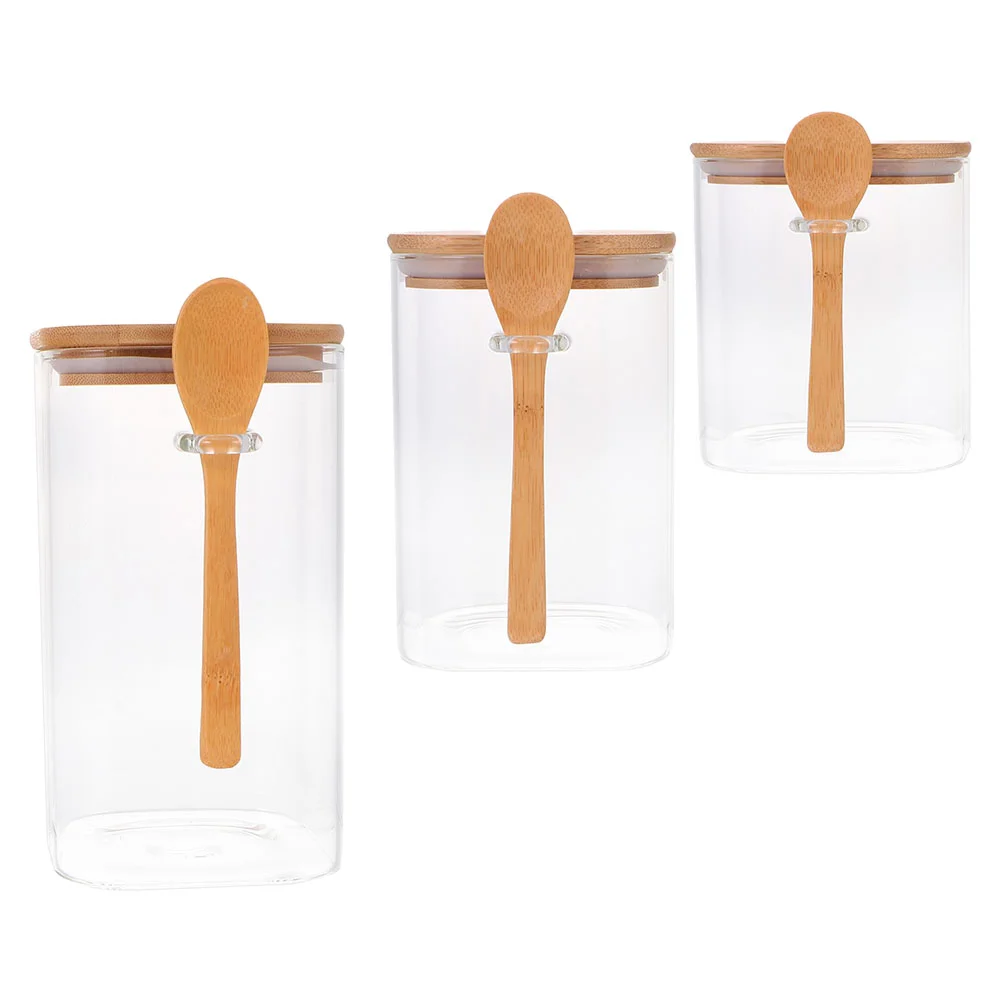 

3Pcs Glass Jar Transparent Sealing Storage Jar Food Storage Sealing Jar