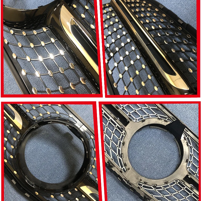 Для MercedesMB W253 GLC Class Sport Grills Diamond Grill без знака GLC250 350 400 ABS Черная передняя решетка