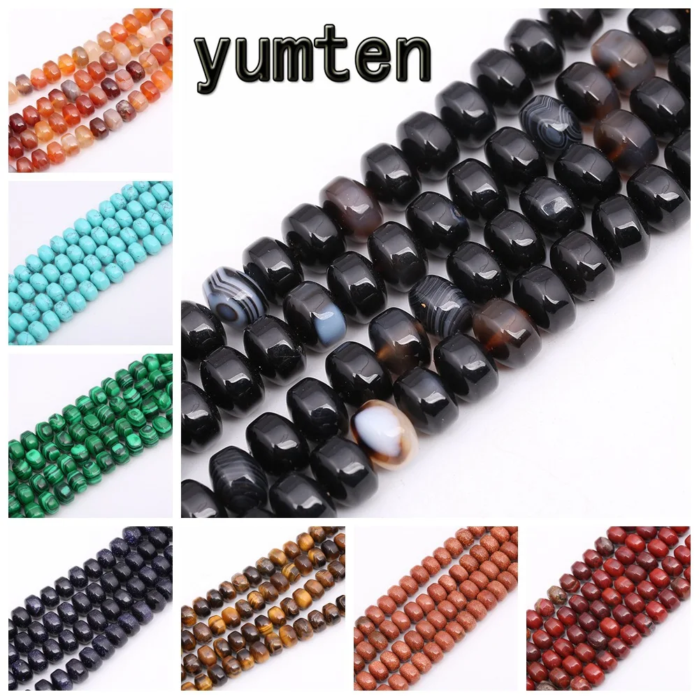 Круглые бусины из черного агата 7 мм * 9 нескольких материалов натуральное