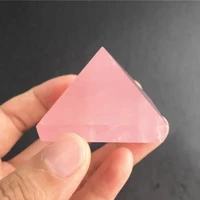 1pc natural carved crystal craft rose quartz crystal pyramid for home decor