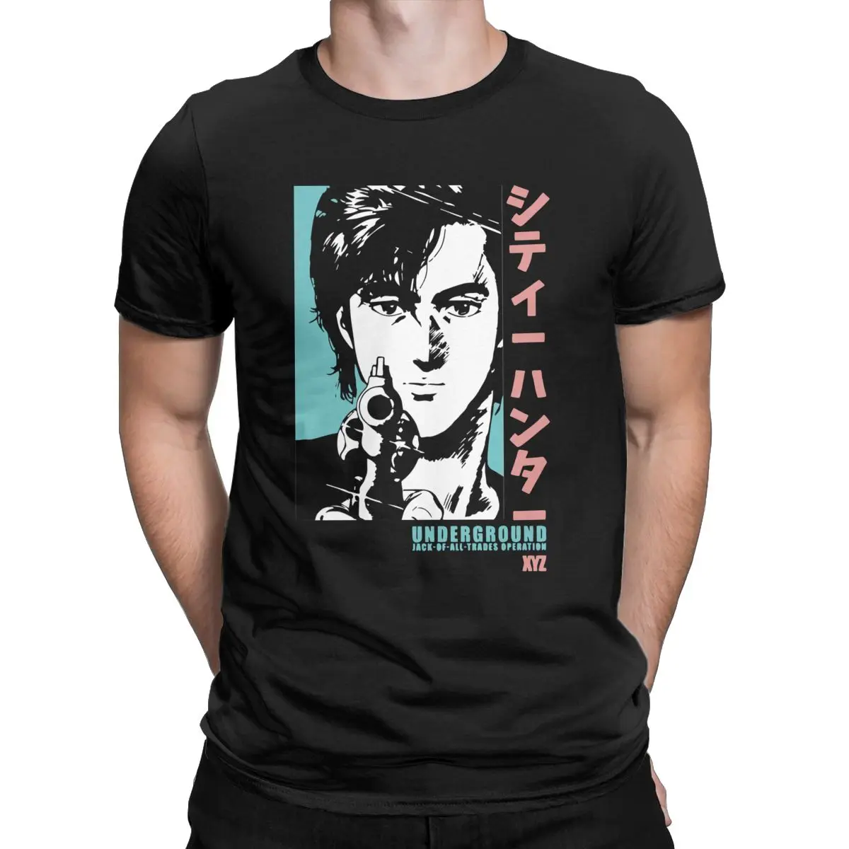 

Vintage City Hunter Ryo Saeba Anime T-Shirts for Men Women Pure Cotton T Shirt Japanese Short Sleeve Tee Shirt Unique Clothes