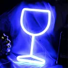 Неоновые светодиодные вывески для Винных Бокалов, настенная Подвесная лампа Winebowl, настсветильник, неоновая вывеска с питанием от Usb, украшение для бара и комнаты, подарки