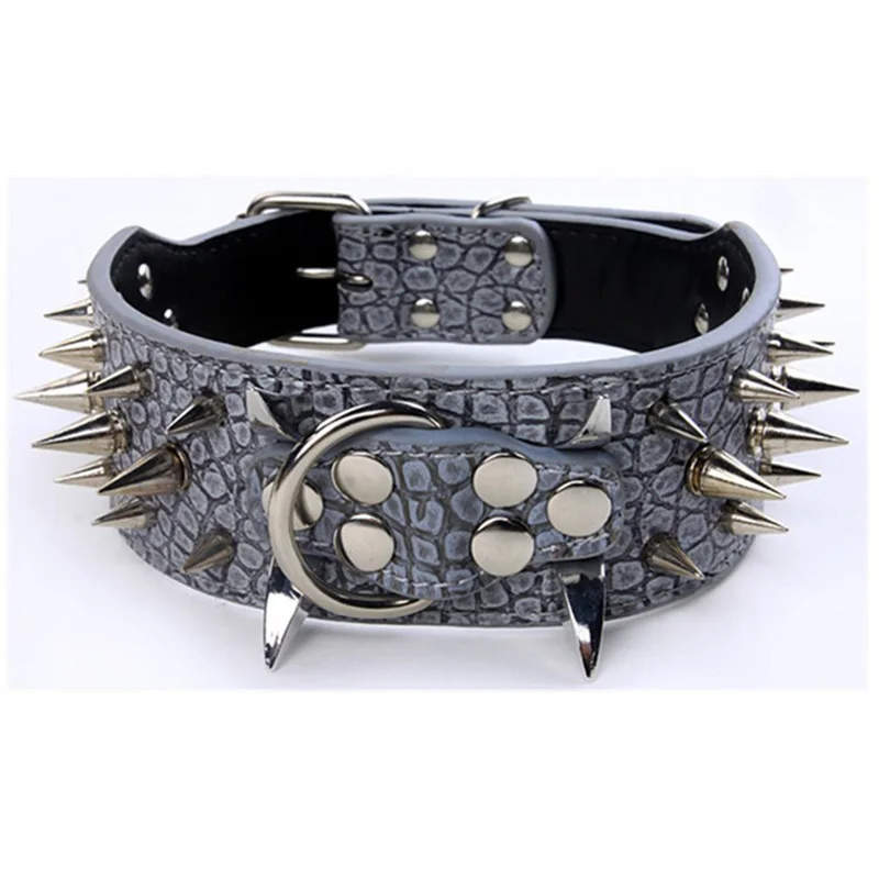 Высококачественный заклепочный воротник для собак 2 &quot широкие кожаные ошейники