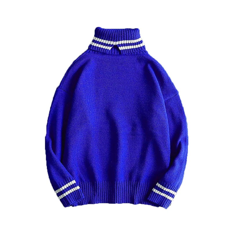 

Женский свитер, пуловер с высоким воротником на осень и зиму, Женский вязаный свитер BF Wind, Модный Полосатый пуловер, топ, одежда для пар