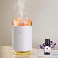 crystal salt stone air humidifier portable wireless aromatherapy essential oil ultrasonic diffuser with led lamp for home room