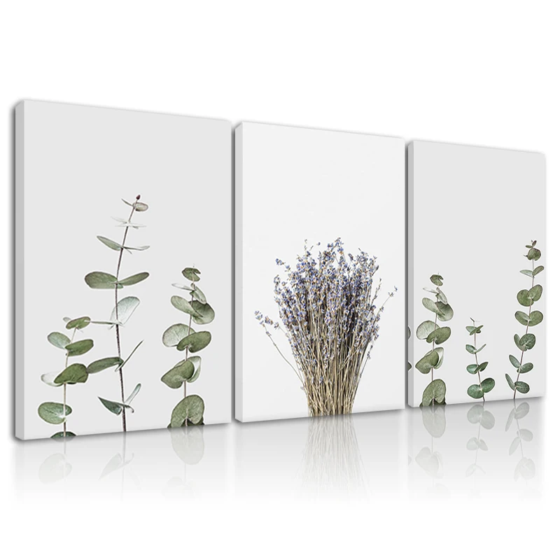 

Farmhouse Grass Nordic Canvas Painting Ready To Hang Home Wall Art Decoration Picture Framed Living Room Home Poster Lavender