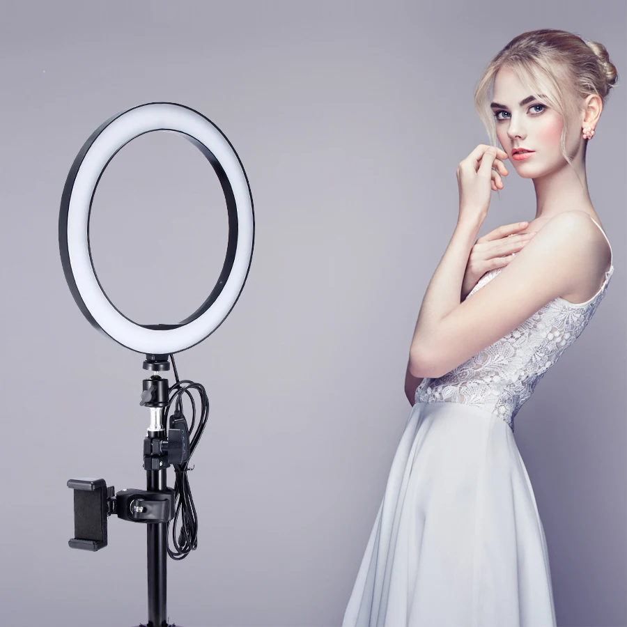 MAMEN фотография с регулируемой яркостью светодиодный Selfie кольцо свет студии видео