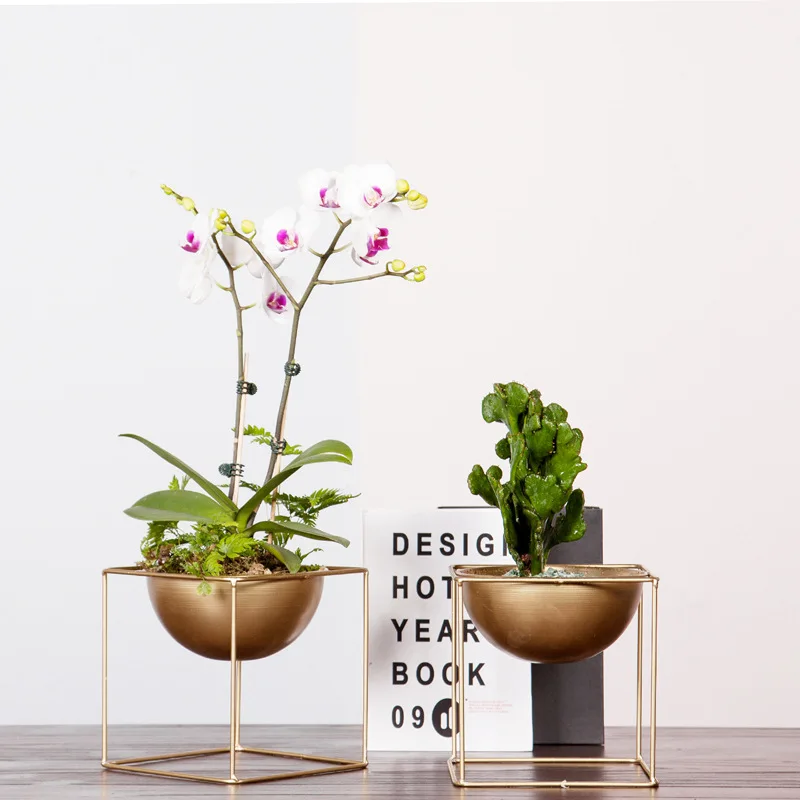 Современный Креативный Золотой Железный Художественный Цветочный горшок для