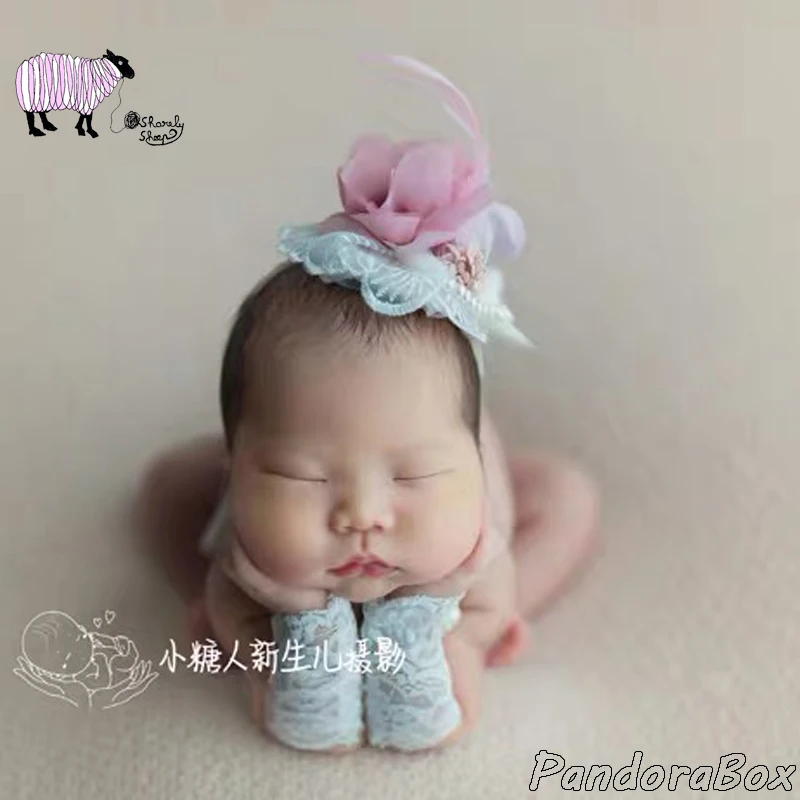 Реквизит для фотосъемки новорожденных девочек комплект кружевных перчаток с