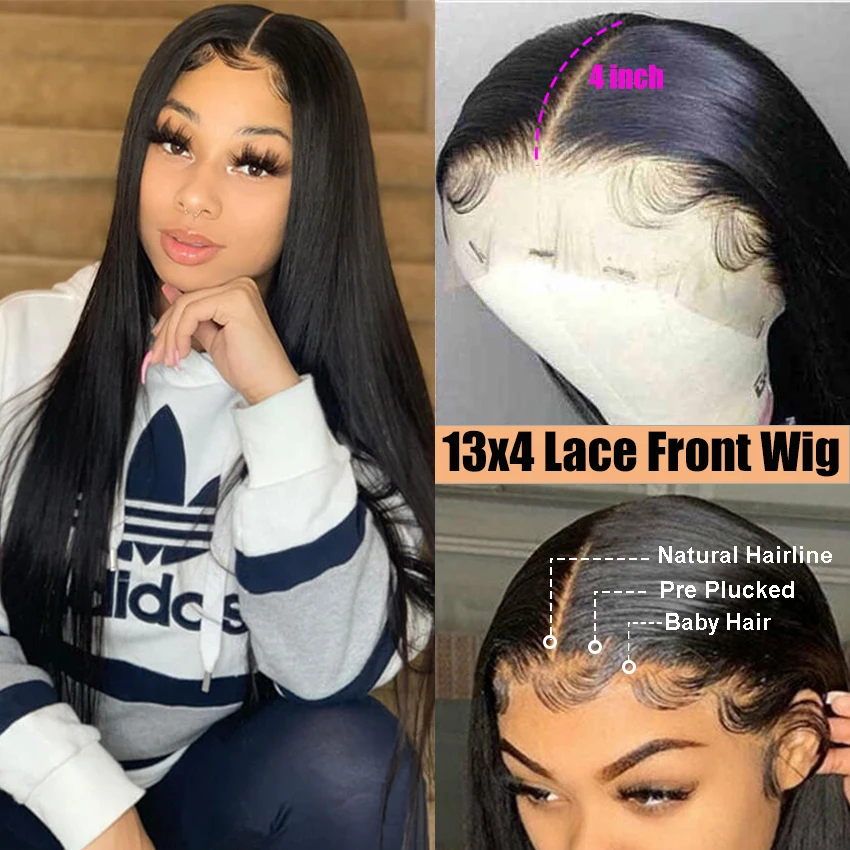 

Alidiamond 13x4 Lace Front Wig Straight Human Hair Wigs Prepluck Brazilian 13x4 Bone Straight Human Hair Wigs With Baby Hair