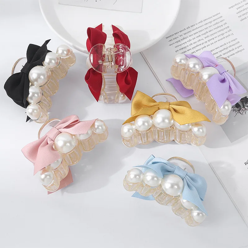 

New Elegant Pearl Hair Claws Woman Hair Clip Hairpins Hair Accessories Girls Hair Crab Headwear Hairgrip Fashion Barrettes