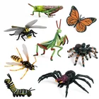Имитация насекомых, модель животного, игрушка, тропический лес, ядовитый паук, мантис, Шмель, кузнечик, украшение для сцены