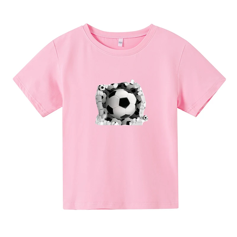 

Boys short-sleeved t-shirt 2021 new trendy summer children's half-sleeved summer clothes big kids sports football pure cotton
