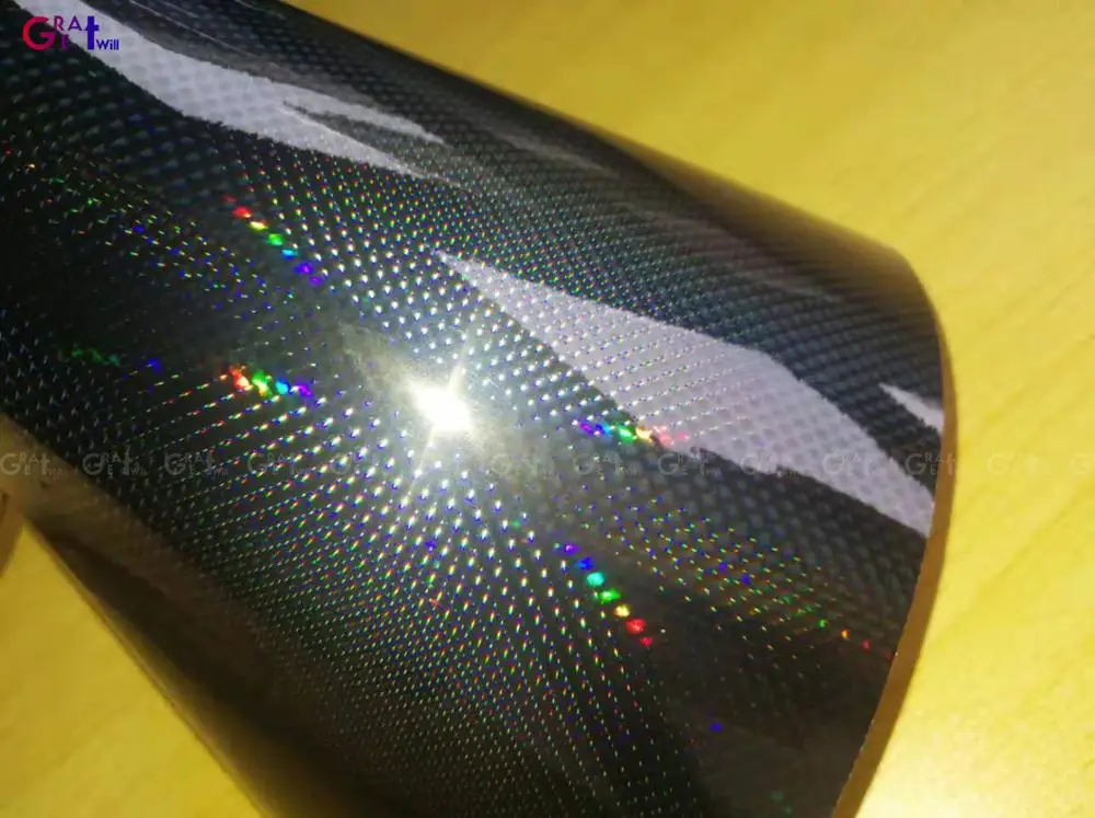 Неоновая Радужная черная голографическая хромированная виниловая оберточная