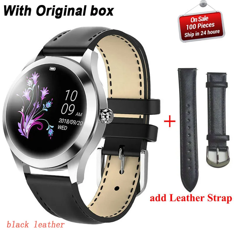 add extra strap KW10 Смарт часы для женщин IP68 Водонепроницаемый мониторинг сердечного ритма Bluetooth фитнес Браслет Smartwatch для Android IOS pk H2 H1 - Цвет: add extra strap