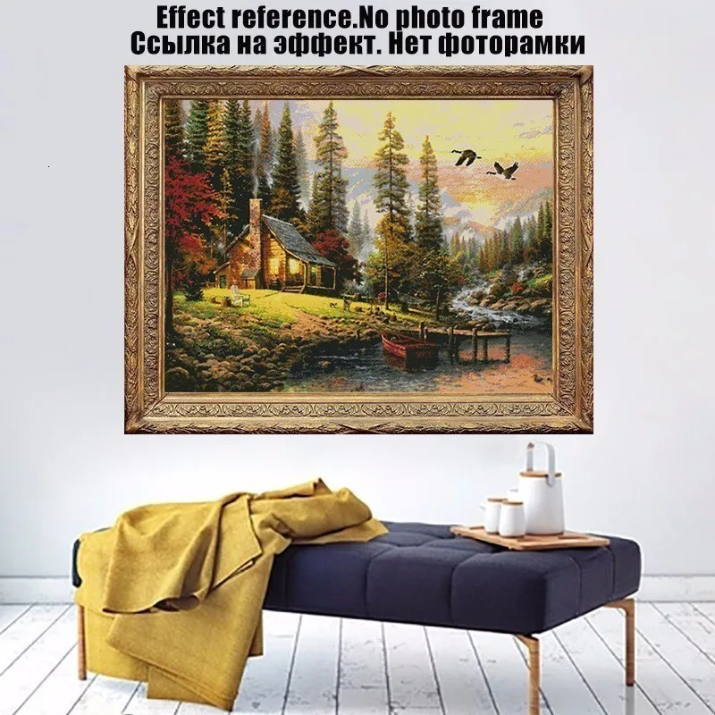 5D DIY Алмазная вышивка живописный Полный алмаз для дома декоративная Алмазная картина вышивка крестиком лесной пейзаж Кристалл рукоделие