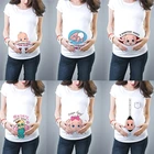 Милые футболки для беременных WVIOCE, Беременные Женские футболки с забавным принтом для беременных, летние топы для беременных 0004