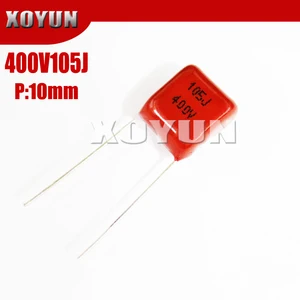 10 шт. 400V105J 105J400V Pitch 10 мм 400В 105J CBB полипропиленовый пленочный конденсатор