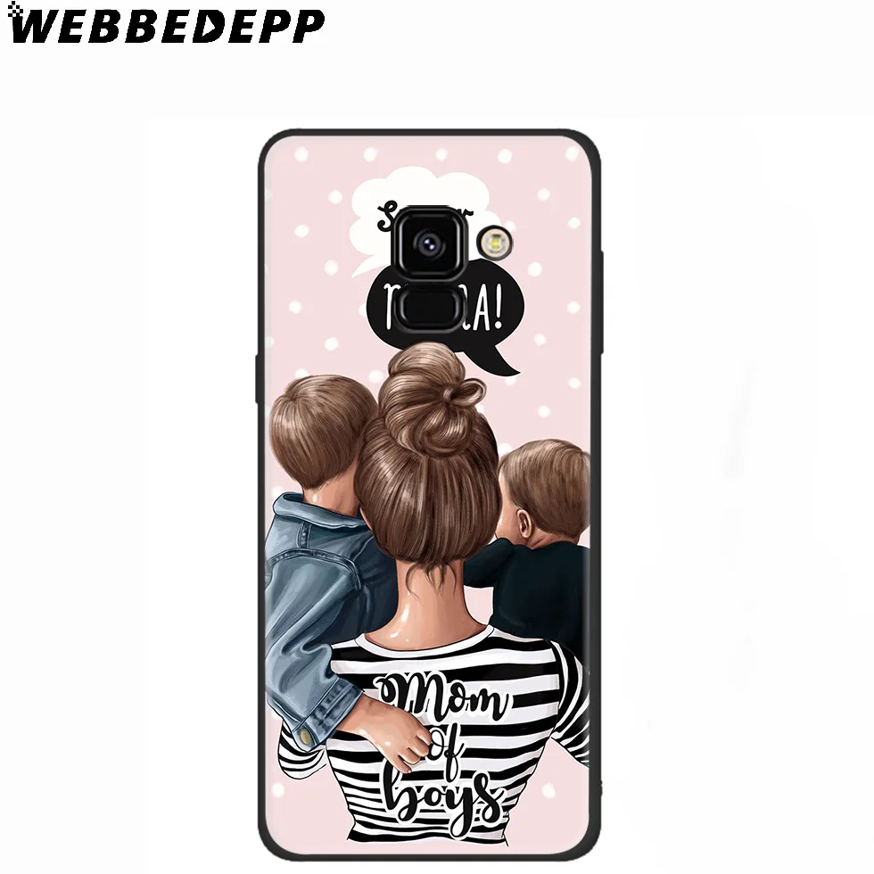 Черный коричневый волос для мамы и девочки мягкий чехол samsung Galaxy A50s A40s A30s A20s A10s