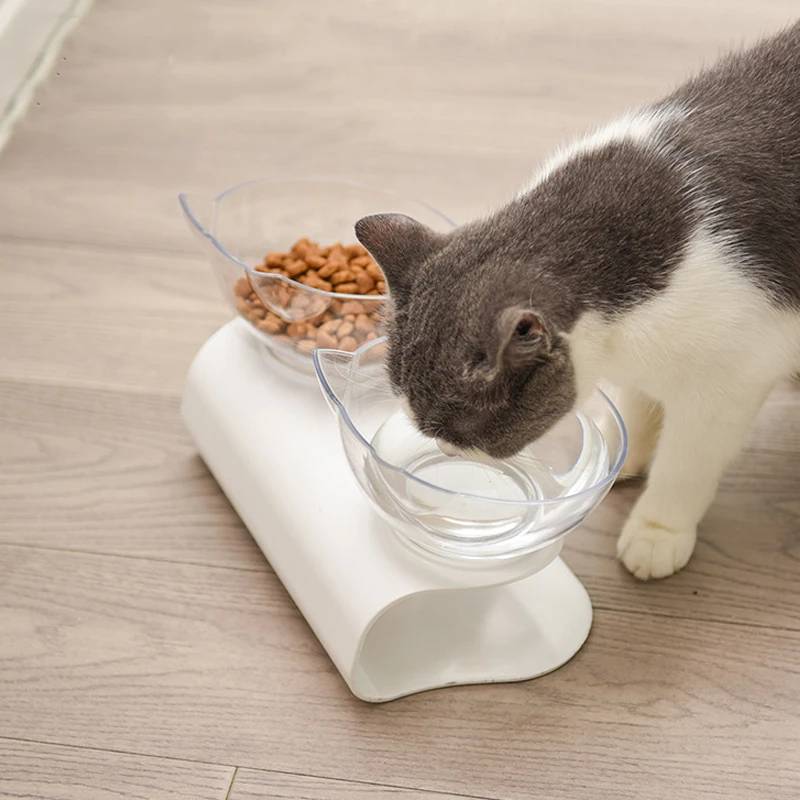 

Non-Slip двойной кошка собачья миска с подставкой для кормления животных кота Переводные миска для кошек Еда миски для домашних животных для ко...