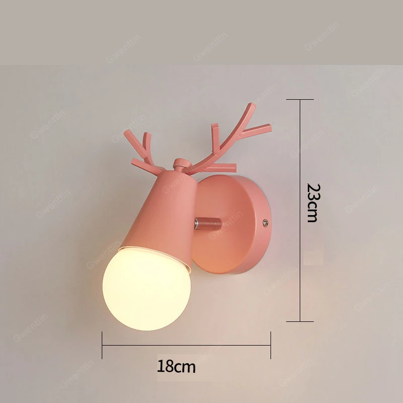 Нордическая голова оленя настенный светильник современные оленьи рога железные