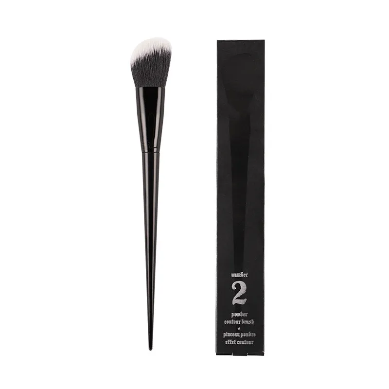 

BLACK Angled Powder/Blush Contour Brush #2 - Synthetic Highlighter Bronzer Makeup Brush Beauty Blender Tool