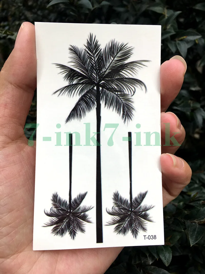 Водостойкая Временная тату наклейка черная винтовка цветок крест флэш имитация