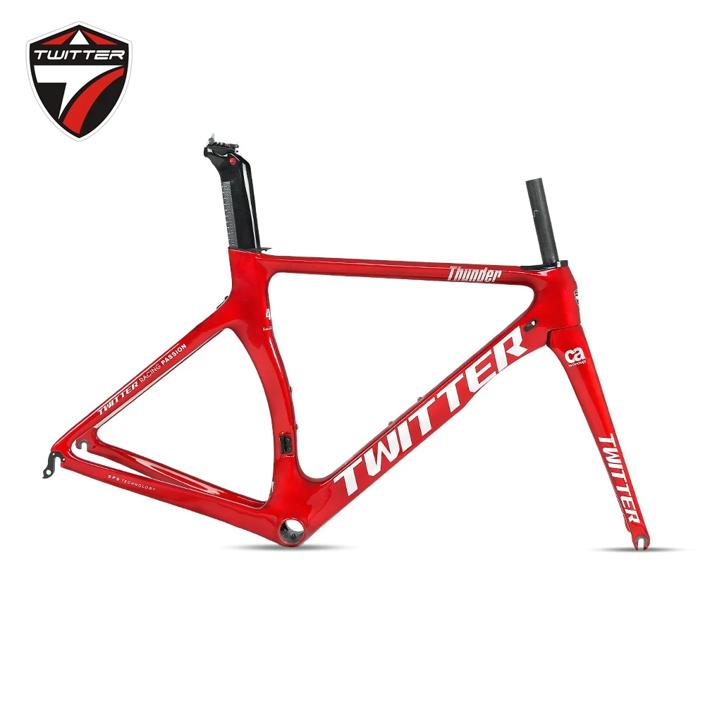 Карбоновая рама + вилка подседельный штырь Twitter Thunder Racing 700c шоссейного велосипеда