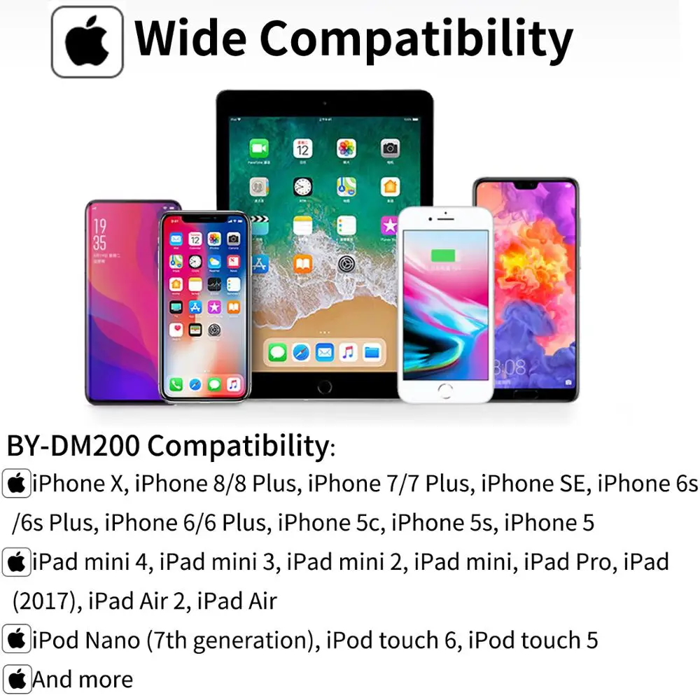 BOYA BY-DM200 Цифровой Стерео конденсаторный микрофон дробовик с входом Lightning для Apple