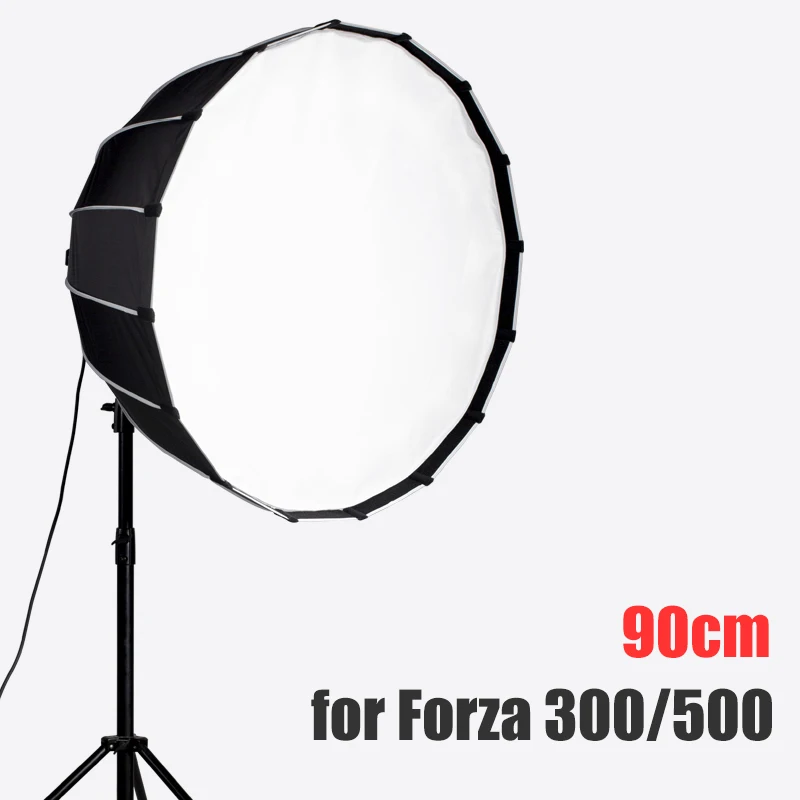 

Nanguang 90cm Softbox Foldable Round-shape softbox umbrella with Bowens Mount for Forza 300 500 quick set up