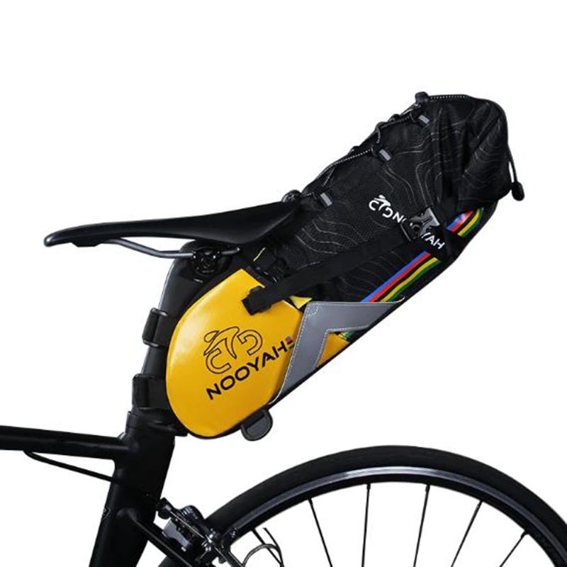 

Велосипедное седло NOOYAH 6L-10L, водонепроницаемая Светоотражающая вместительная Складная задняя Сумка для горного велосипеда, багажник