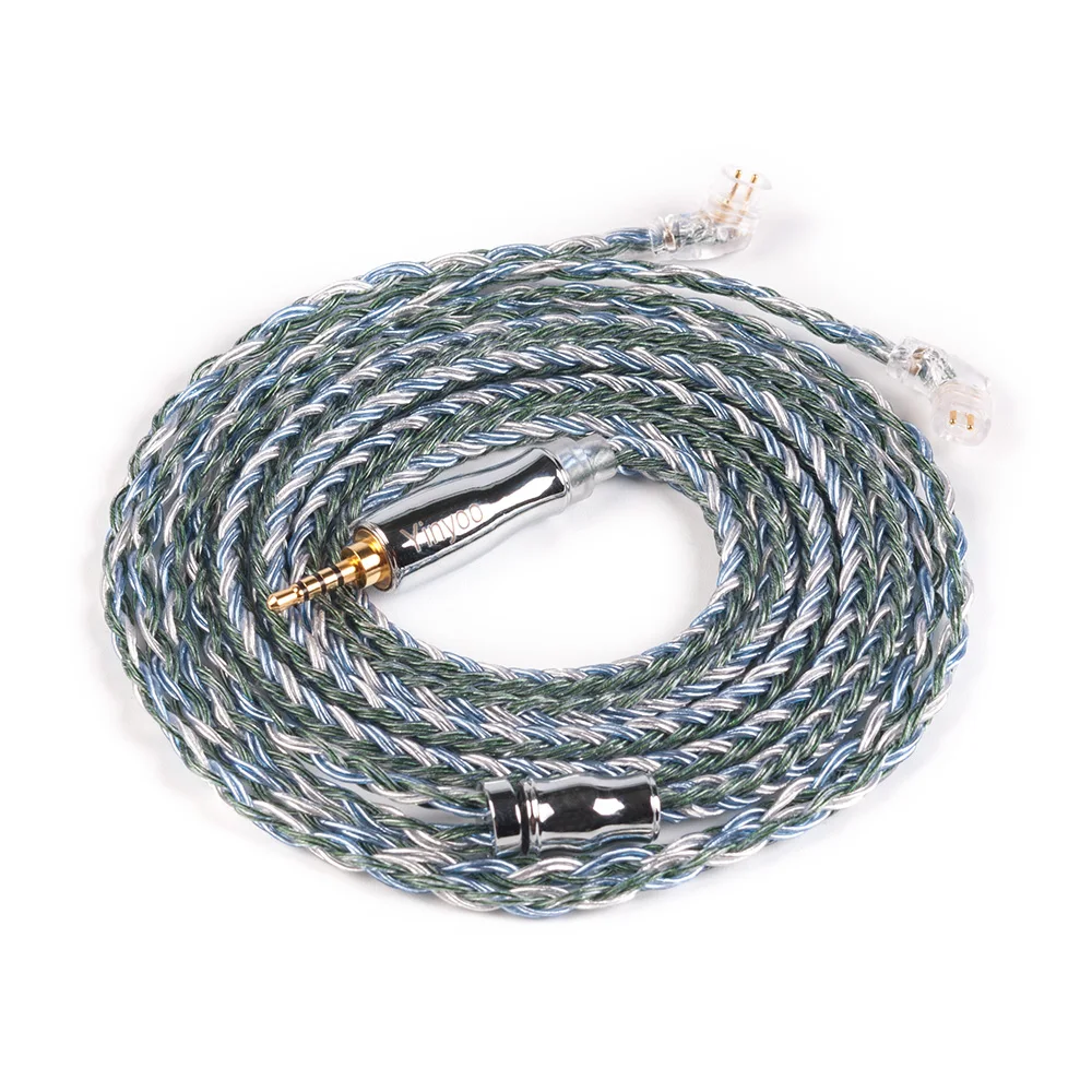 QDC 2.5mm Yinyoo 16 ядра Модернизированный посеребренный Медь кабель 2,5/3,5/4,4 мм с MMCX/2pin/QDC TFZ разъем для KZ ZS10 proZSX BLON BL-03 - Цвет: QDC 2.5mm