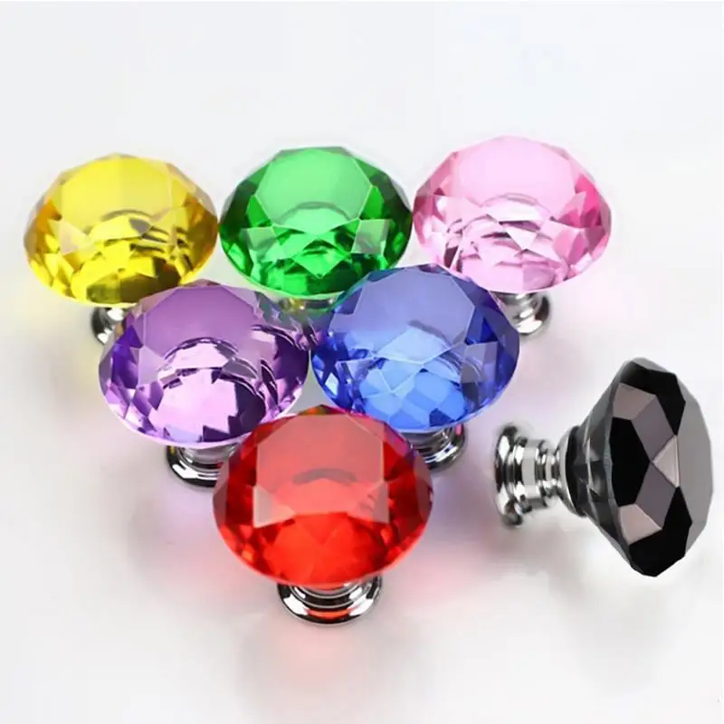 

Diamond Shaped Crystal Drawer Knob Cabinet Cupboard Furniture Door Pull Handle