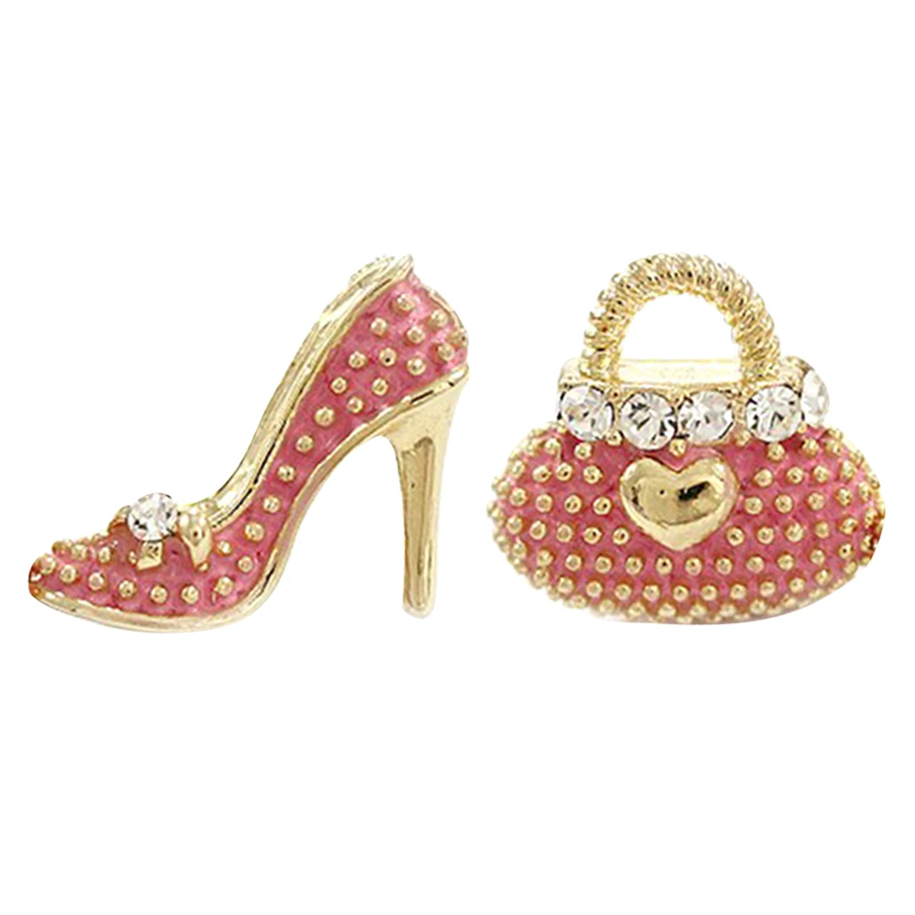 2019 Горячая Мода милая сумка каблуки обувь асимметричные серьги для женщин золото