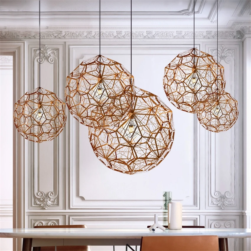 Постмодерн Etch Art подвесные светильники алмазный шар гальваническим покрытием из