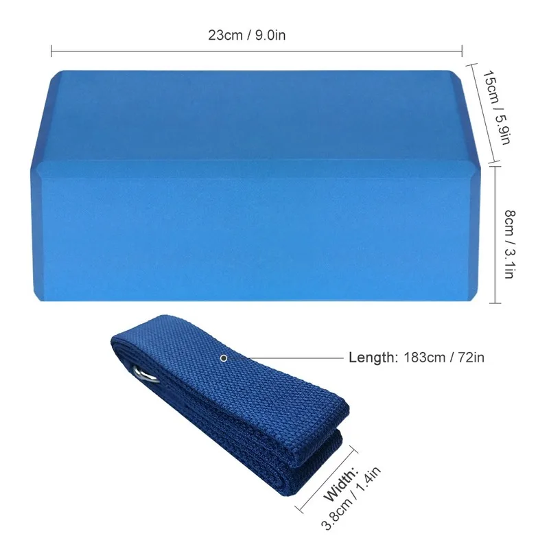 

1pcs Cotton Yoga Strap EVA Yoga Blocks Stability Blocks Yoga Strap Set for Yoga Pilates Meditation Block Fitness Equipment