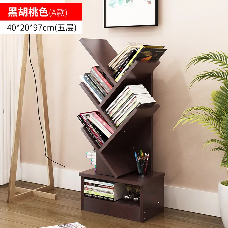 

H1 Bookshelf Floor Creative Study Bookcase Tree Rack Combination Lattice Cabinet Storage Display Rack Floating Shelf Cheap