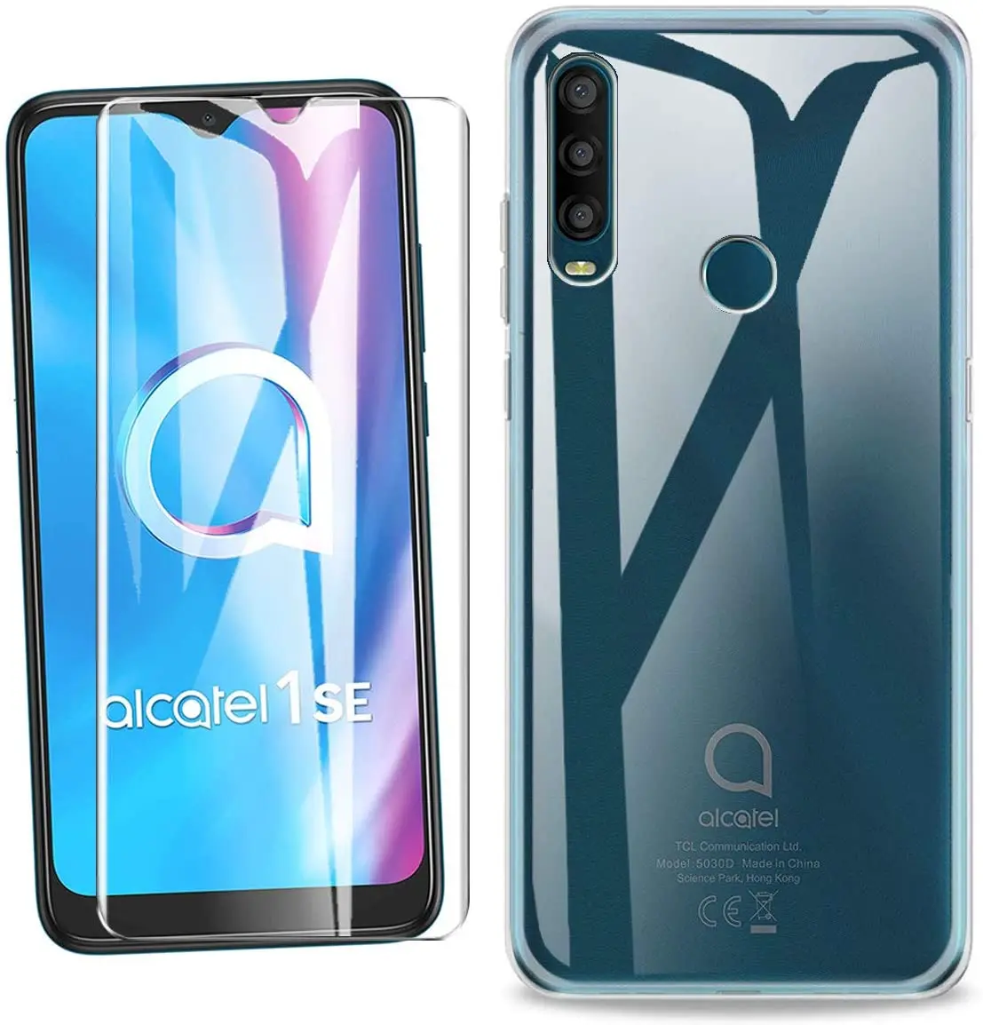 Прозрачный чехол для ALCATEL 1SE 2020 + Защитная пленка экрана | Мобильные телефоны и