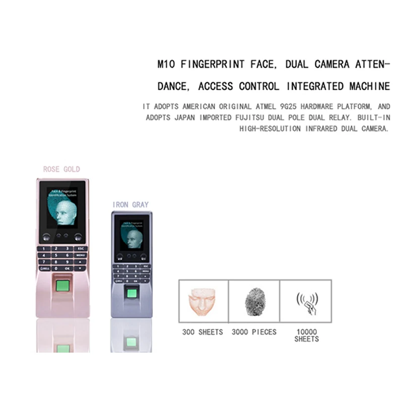m10 biometric facial face fingerprint access control time attendance machine electric intercom code system door lock time record free global shipping