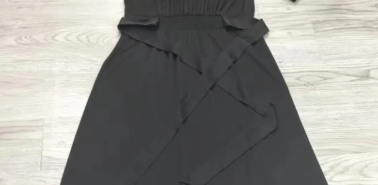 

Women Dress 2021 Summer Pure Black Long Dresses Women