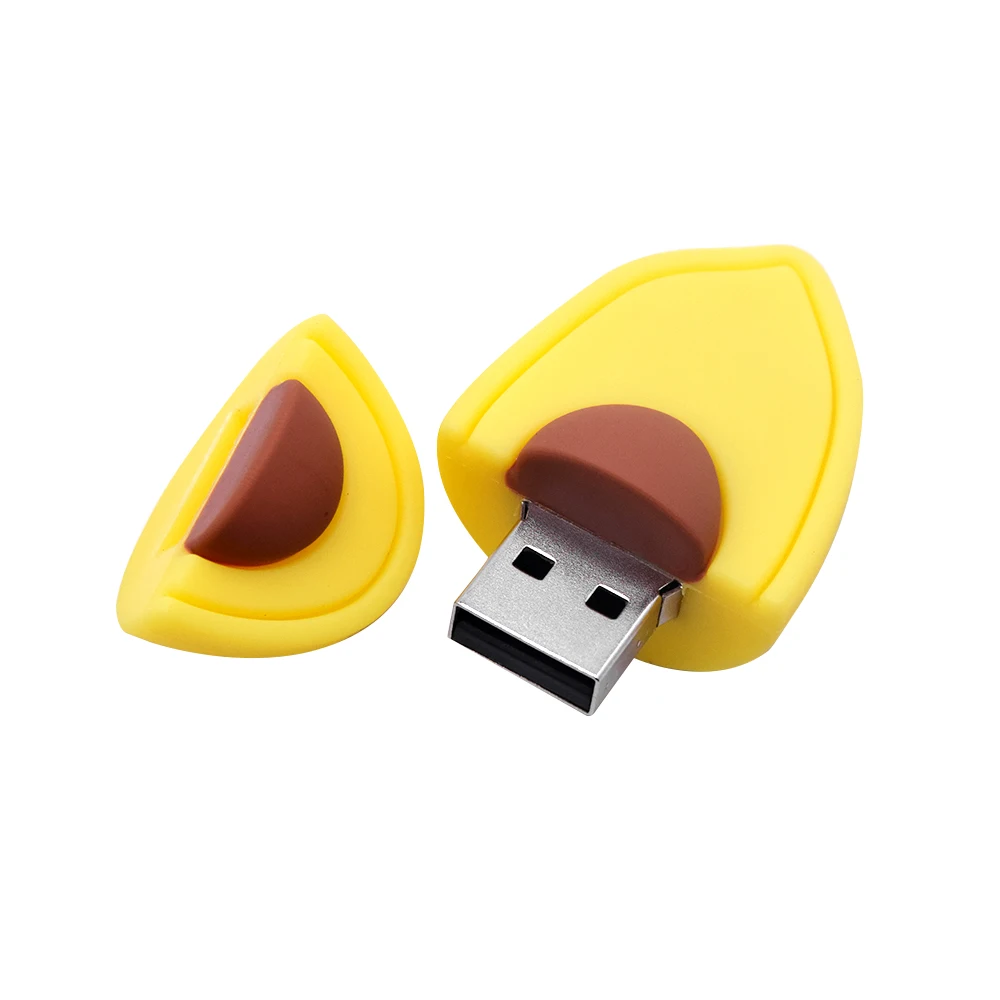 Мультфильм фрукты USB флэш-накопитель 32 ГБ милый лимонный Pendrives2.0 авокадо хранения диск Memory Stick реальная емкость 64 Гб Забавный подарок 128 Мб