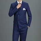 Блейзер, жилет, брюки, Британский мужской костюм из трех предметов, приталенный, для вечерние, высокого качества, под заказ, деловой мужской костюм, куртка Азиатского размера 5XL