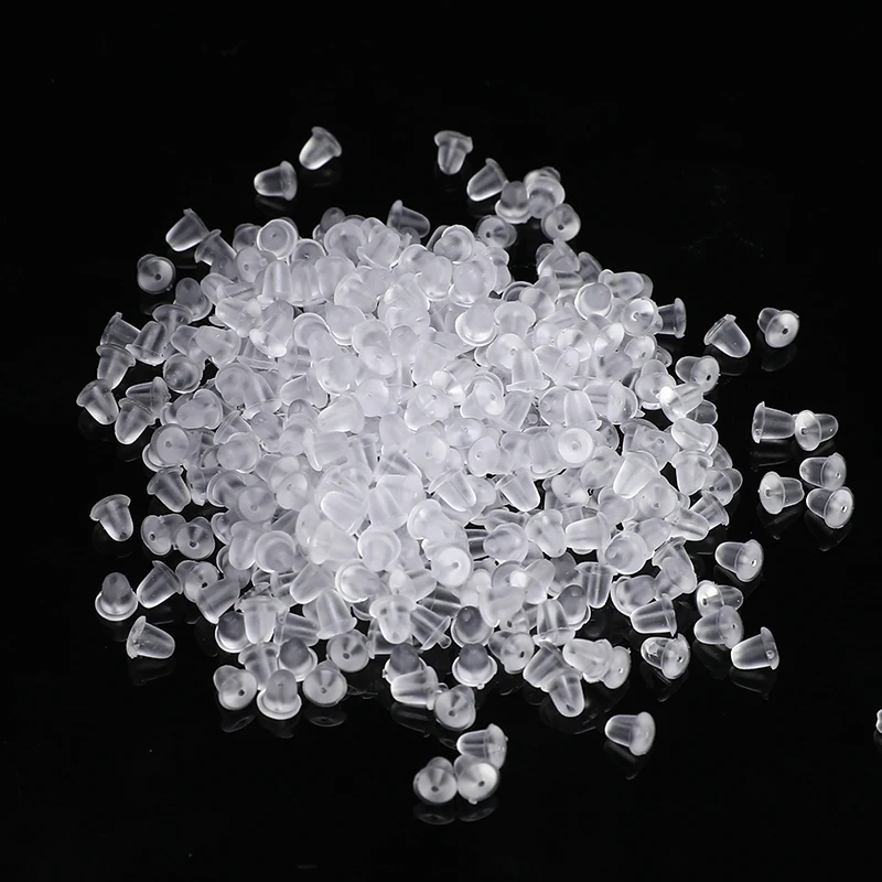 100/200/500 шт./пакет силиконовая серьга с ремешком сзади крючки станок и пробки уха Post