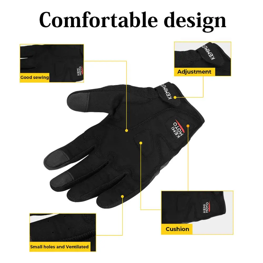 Мотоциклетные Перчатки KEMiMOTO с сенсорным экраном кожаные дышащие гоночные