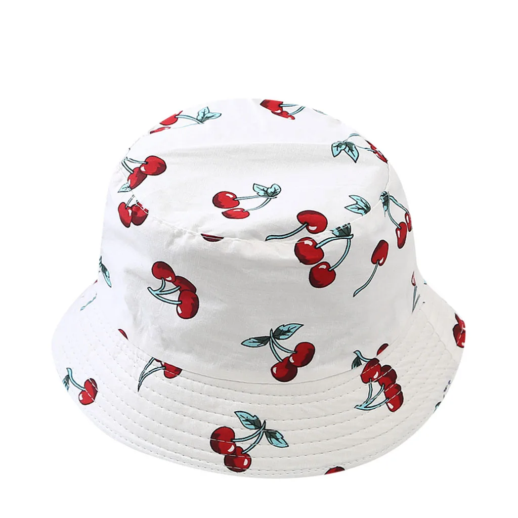 SAGACE шляпа милый детский козырек складной рыбацкий ведро Вишенка двусторонняя