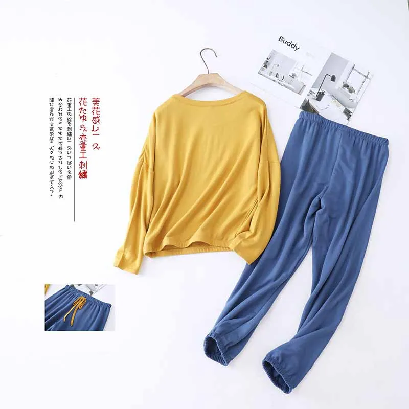 Женский пижамный комплект с принтом в виде звезд хлопковая одежда для сна